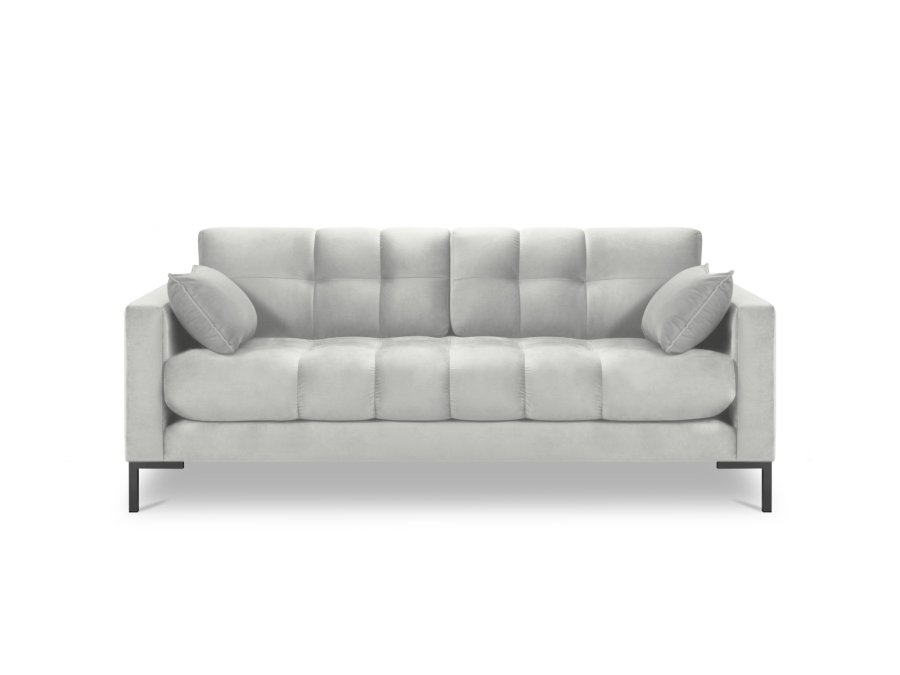 MICADONI Mamaia sofa, 3 sder - slv fljl og sort metal