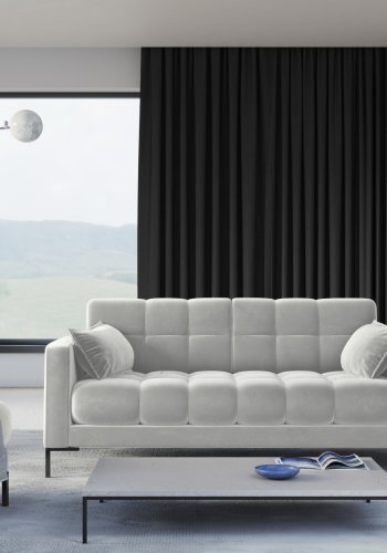 MICADONI Mamaia sofa, 3 sder - slv fljl og sort metal