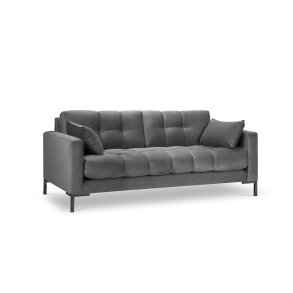 MICADONI Mamaia sofa, 3 sder - gr fljl og sort metal