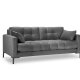 MICADONI Mamaia sofa, 3 sder - gr fljl og sort metal