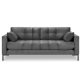 MICADONI Mamaia sofa, 3 sder - gr fljl og sort metal