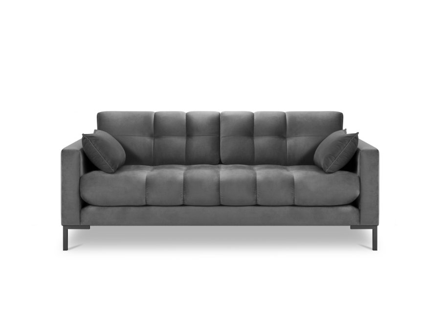 MICADONI Mamaia sofa, 3 sder - gr fljl og sort metal
