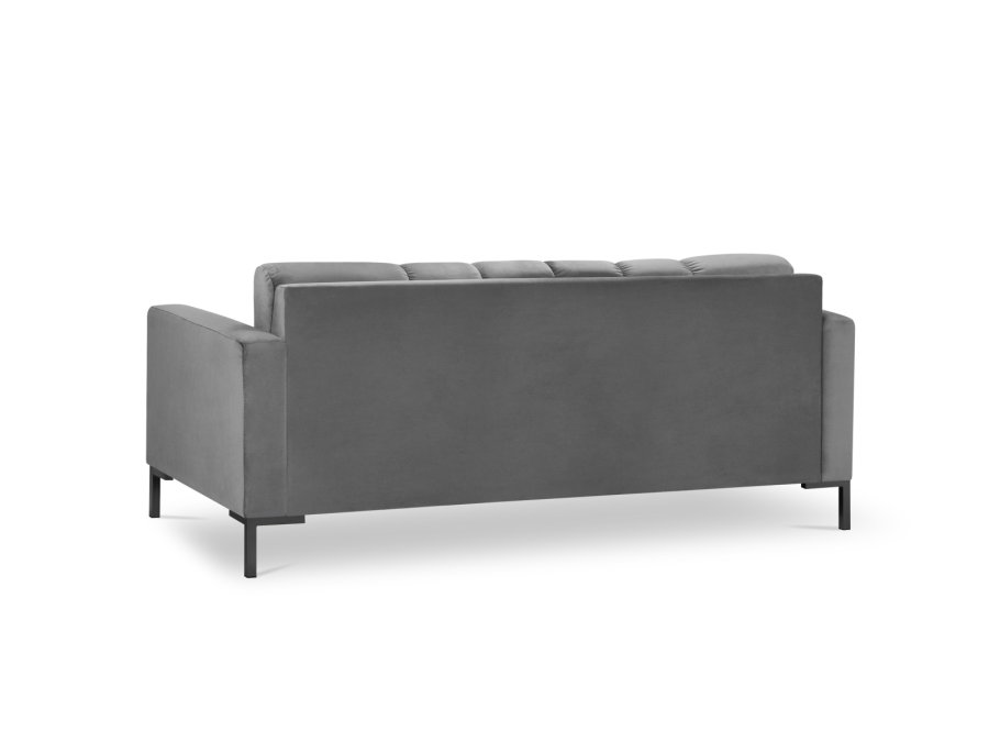 MICADONI Mamaia sofa, 3 sder - gr fljl og sort metal