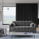 MICADONI Mamaia sofa, 3 sder - gr fljl og sort metal