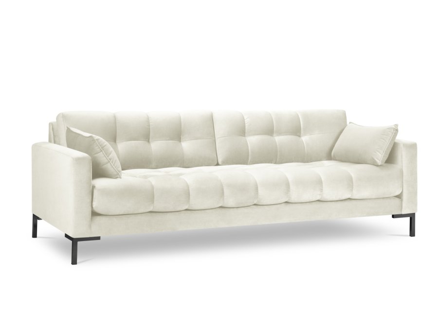 MICADONI Mamaia sofa, 4 sder - beige fljl og sort metal