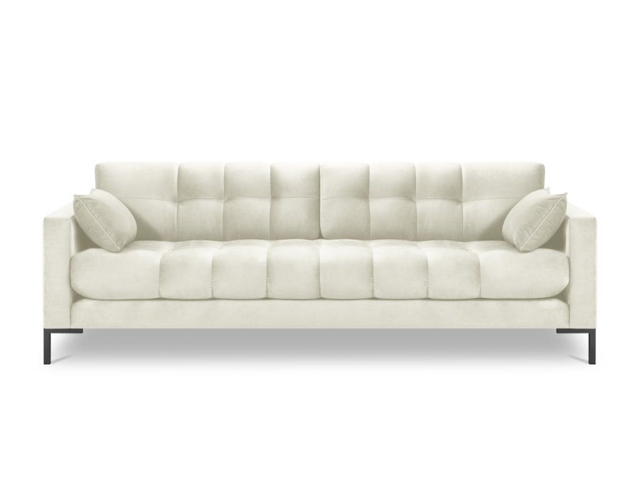 MICADONI Mamaia sofa, 4 sder - beige fljl og sort metal