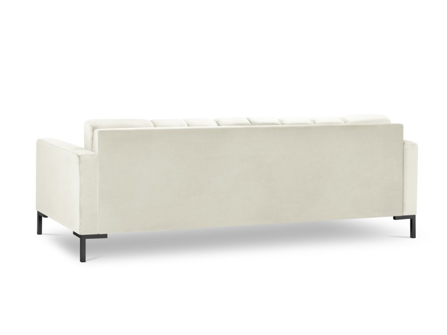 MICADONI Mamaia sofa, 4 sder - beige fljl og sort metal