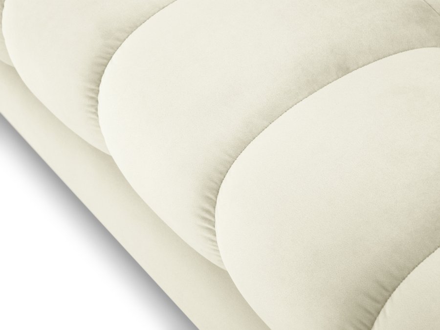 MICADONI Mamaia sofa, 4 sder - beige fljl og sort metal