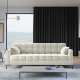 MICADONI Mamaia sofa, 4 sder - beige fljl og sort metal