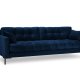 MICADONI Mamaia sofa, 4 sder - bl fljl og sort metal