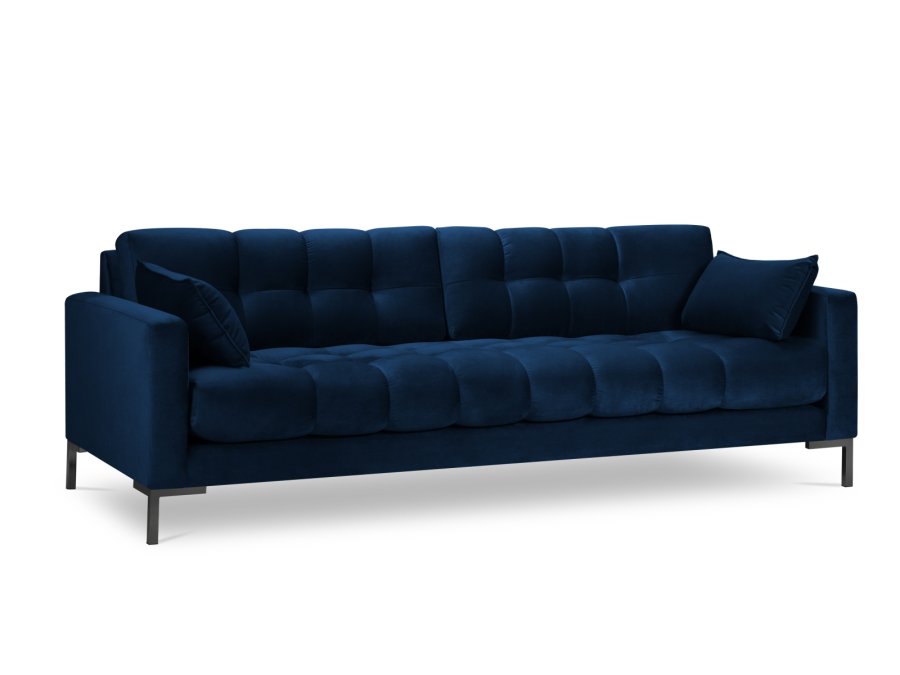 MICADONI Mamaia sofa, 4 sder - bl fljl og sort metal