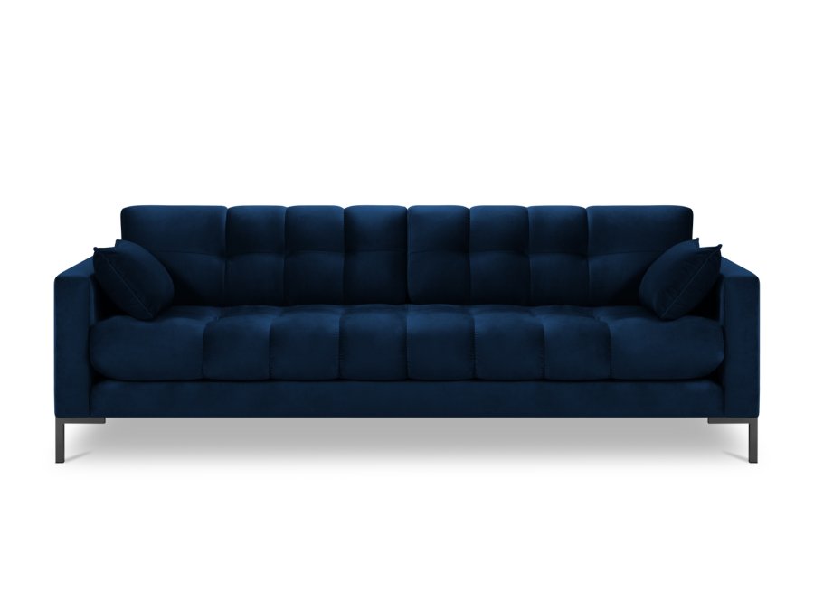 MICADONI Mamaia sofa, 4 sder - bl fljl og sort metal