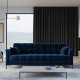 MICADONI Mamaia sofa, 4 sder - bl fljl og sort metal
