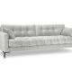 MICADONI Mamaia sofa, 4 sder - slv fljl og sort metal