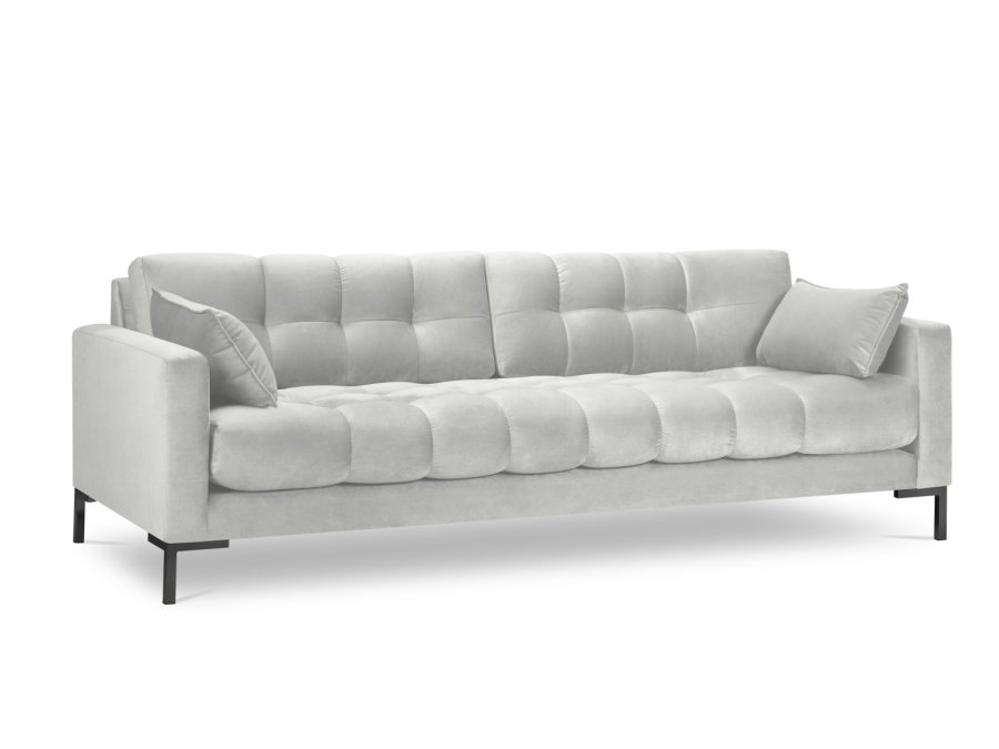 MICADONI Mamaia sofa, 4 sder - slv fljl og sort metal