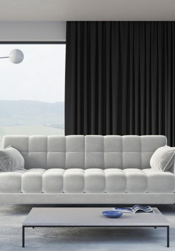 MICADONI Mamaia sofa, 4 sder - slv fljl og sort metal