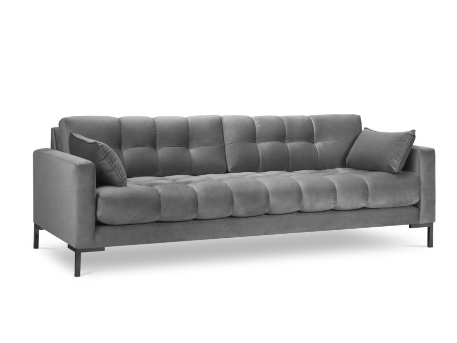 MICADONI Mamaia sofa, 4 sder - beige fljl og sort metal