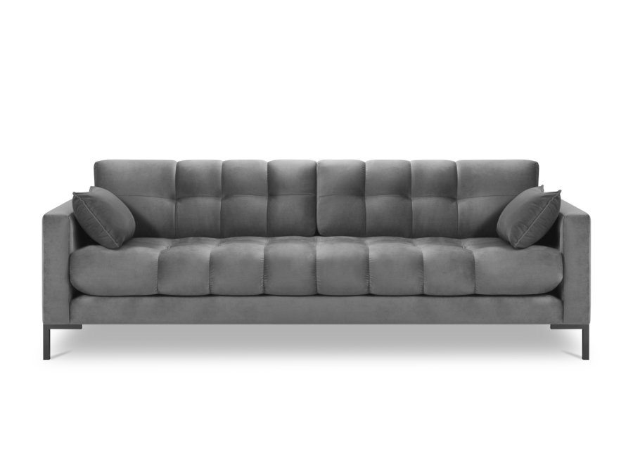 MICADONI Mamaia sofa, 4 sder - beige fljl og sort metal