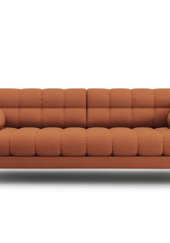 MICADONI Mamaia sofa, 4 sder - brun stof og guld metal