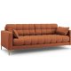 MICADONI Mamaia sofa, 4 sder - brun stof og guld metal