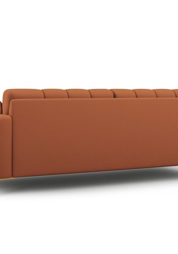 MICADONI Mamaia sofa, 4 sder - brun stof og guld metal