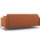 MICADONI Mamaia sofa, 4 sder - brun stof og guld metal