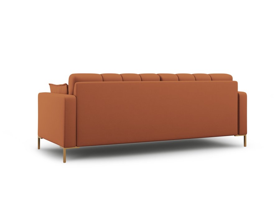 MICADONI Mamaia sofa, 4 sder - brun stof og guld metal