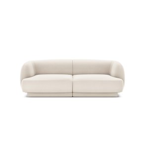 MICADONI Miley sofa, 2 sder - beige fljl og sort plast
