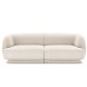 MICADONI Miley sofa, 2 sder - beige fljl og sort plast