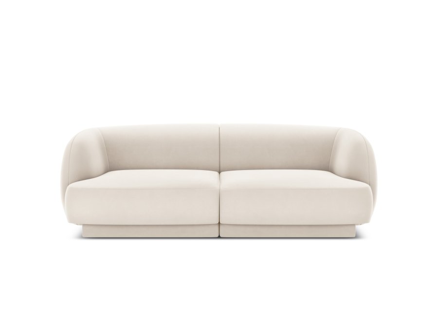 MICADONI Miley sofa, 2 sder - beige fljl og sort plast