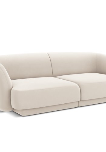 MICADONI Miley sofa, 2 sder - beige fljl og sort plast