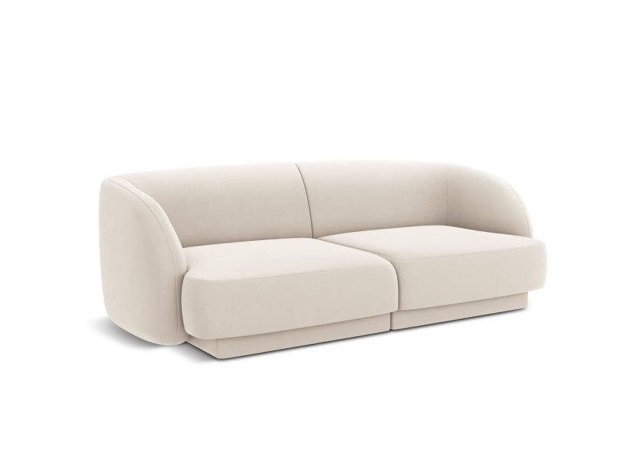 MICADONI Miley sofa, 2 sder - beige fljl og sort plast