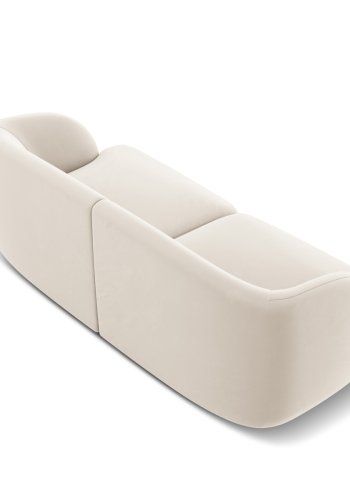 MICADONI Miley sofa, 2 sder - beige fljl og sort plast