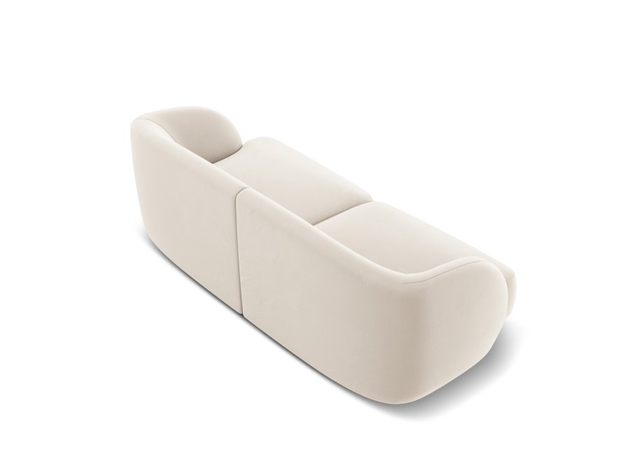 MICADONI Miley sofa, 2 sder - beige fljl og sort plast