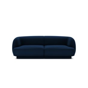 MICADONI Miley sofa, 2 sder - bl fljl og sort plast