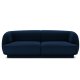 MICADONI Miley sofa, 2 sder - bl fljl og sort plast