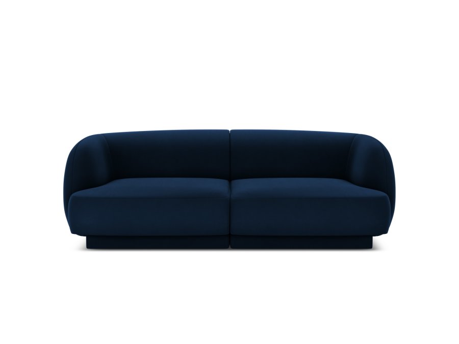 MICADONI Miley sofa, 2 sder - bl fljl og sort plast
