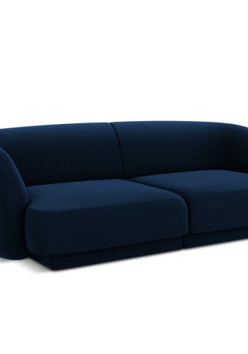MICADONI Miley sofa, 2 sder - bl fljl og sort plast