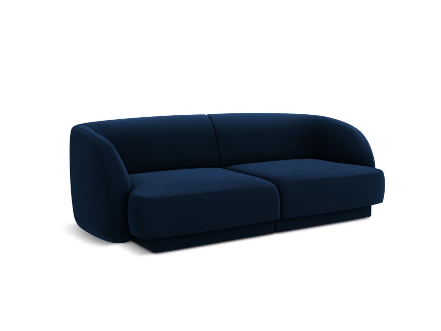 MICADONI Miley sofa, 2 sder - bl fljl og sort plast