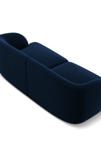 MICADONI Miley sofa, 2 sder - bl fljl og sort plast