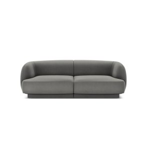 MICADONI Miley sofa, 2 sder - gr fljl og sort plast