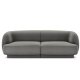 MICADONI Miley sofa, 2 sder - gr fljl og sort plast