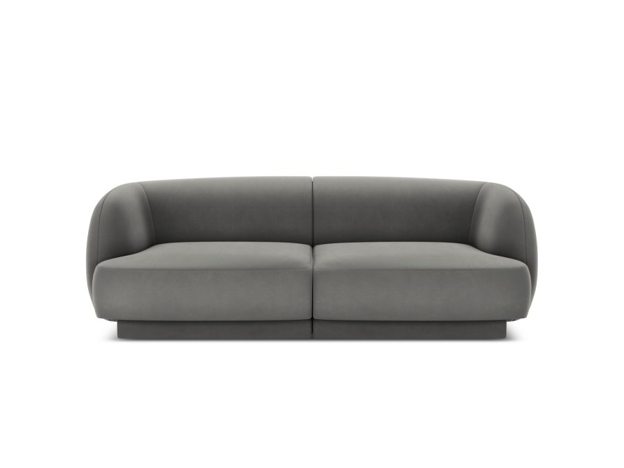 MICADONI Miley sofa, 2 sder - gr fljl og sort plast