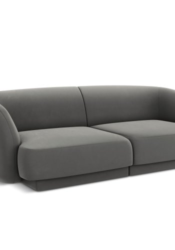 MICADONI Miley sofa, 2 sder - gr fljl og sort plast