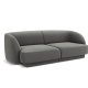 MICADONI Miley sofa, 2 sder - gr fljl og sort plast