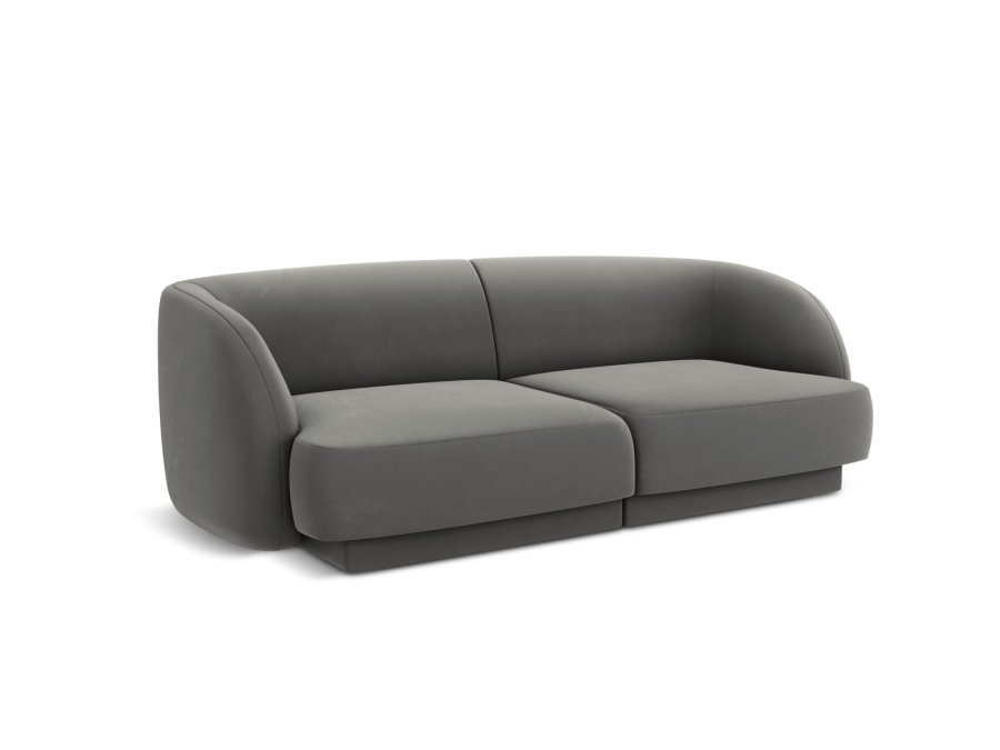 MICADONI Miley sofa, 2 sder - gr fljl og sort plast