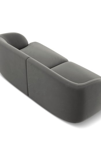 MICADONI Miley sofa, 2 sder - gr fljl og sort plast