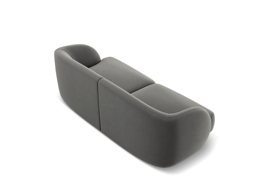 MICADONI Miley sofa, 2 sder - gr fljl og sort plast