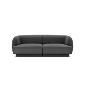 MICADONI Miley sofa, 2 sder - gr fljl og sort plast