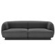MICADONI Miley sofa, 2 sder - gr fljl og sort plast